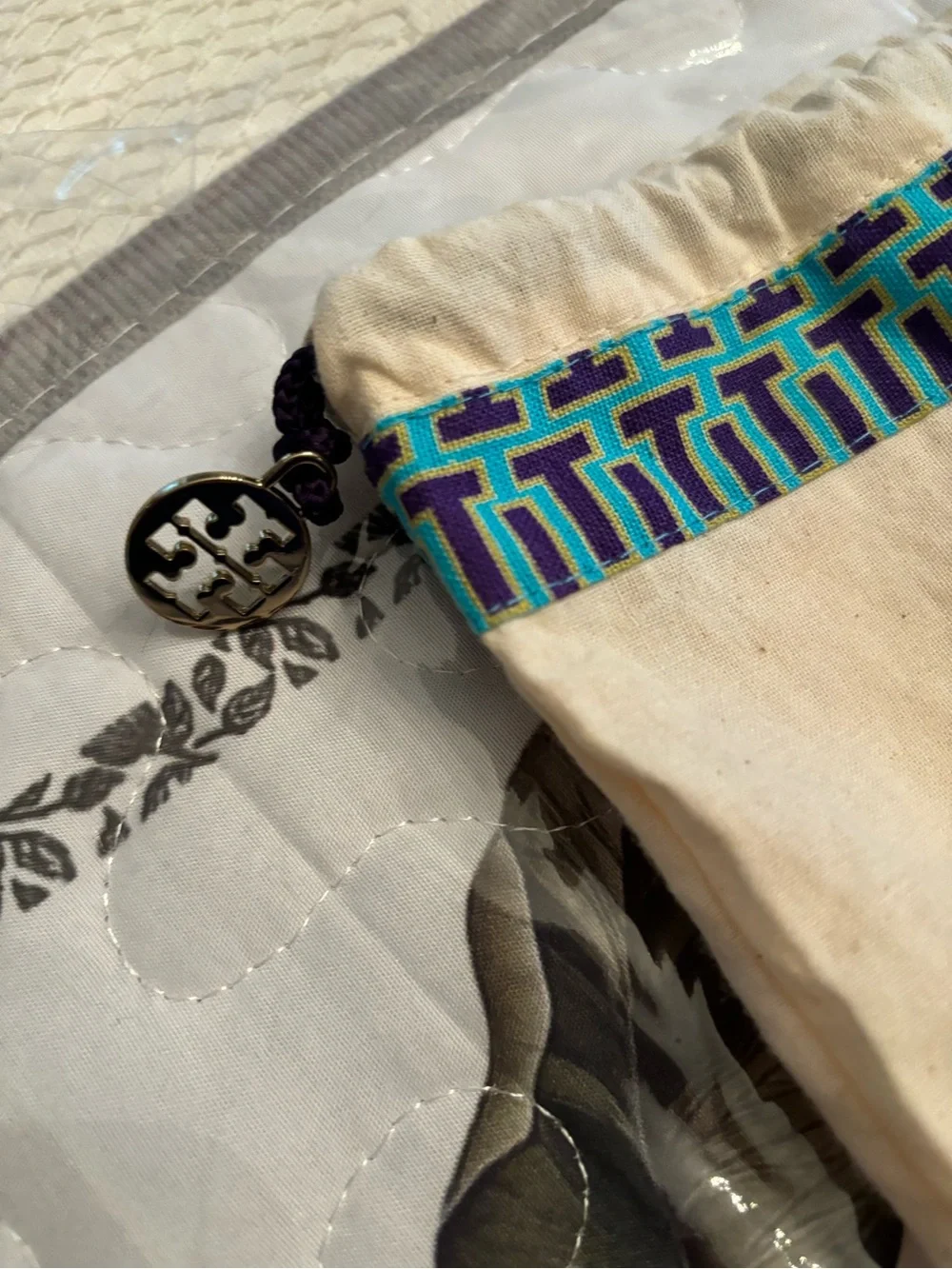 Vintage Tory Burch Woven Basket Clutch with Metallic Center